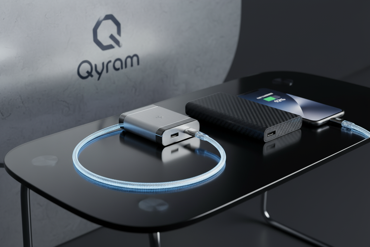 Qyram Power Bank Charging Adapter for fast USB-C charging in Dubai